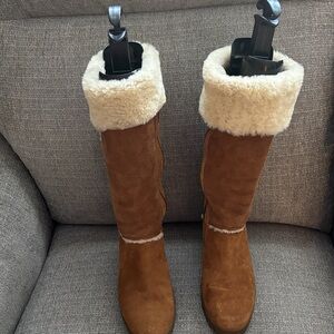 UGG Australia Sandra Knee High Chestnut Boots - Size 8
